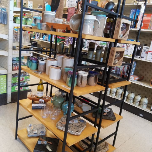 Gifts on display inside of Lucy Hardware.